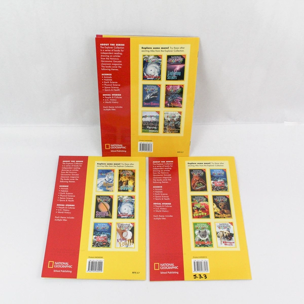 Lot of 3 National Geographic Explorer Books Wicked Weather Volcano Shark Tales