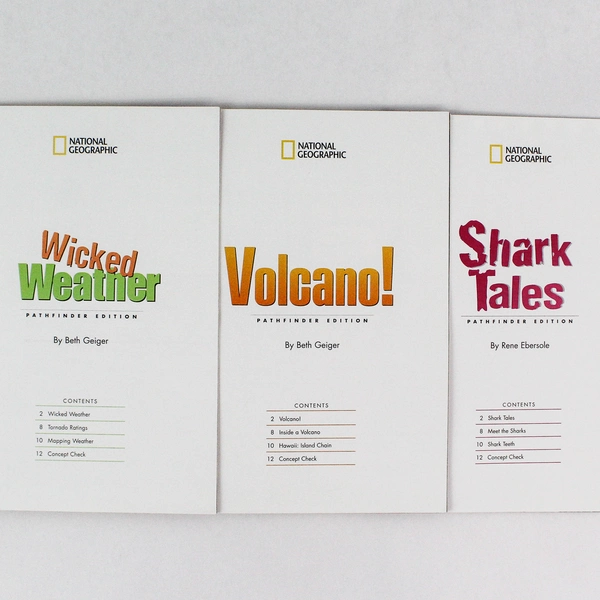 Lot of 3 National Geographic Explorer Books Wicked Weather Volcano Shark Tales
