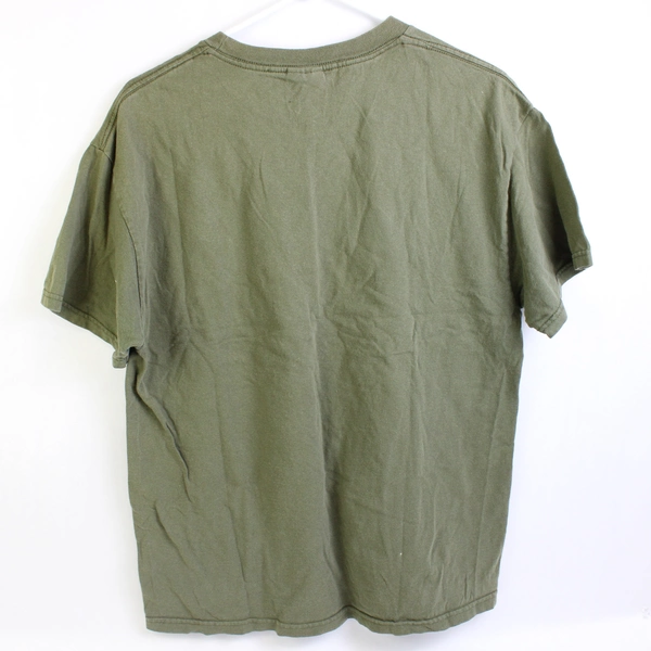 Alstyle Apparel & Activewear Green T-Shirt 'Full Blown' w/ Lady On Engine Size L