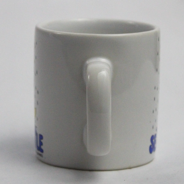 Seattle Mini Mug Souvenir Yellow Duck Rain Gear Space Needle 1987 Smiwes 2.5"