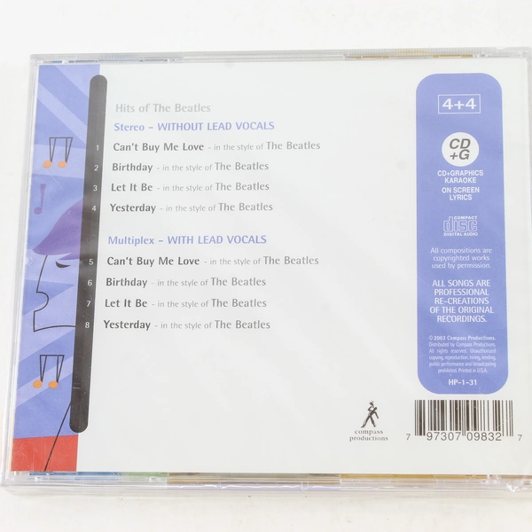 Hits of the Beatles House Party Karaoke CD 2003 Sealed 4 Songs New