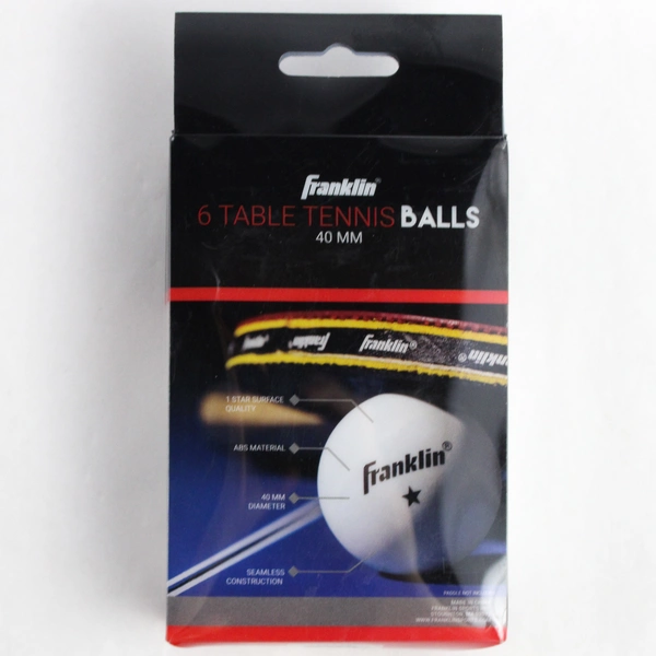Franklin Table Tennis Balls Official Size & Weight 40mm 6 Balls