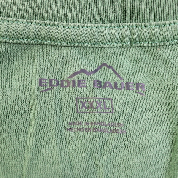 Eddie Bauer Solid Green Short Sleeve T-Shirt Men's Size 4XL