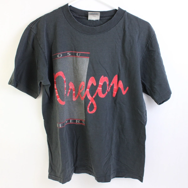 Oneita Gray OSU Oregon Beavers Short Sleeve T-Shirt Size L