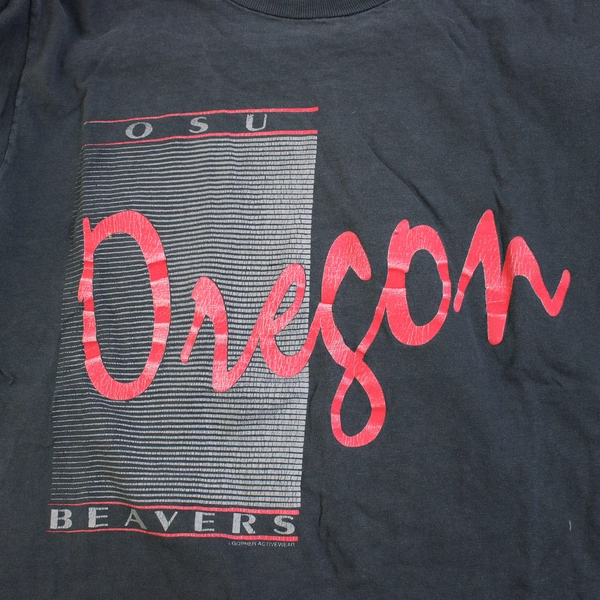 Oneita Gray OSU Oregon Beavers Short Sleeve T-Shirt Size L