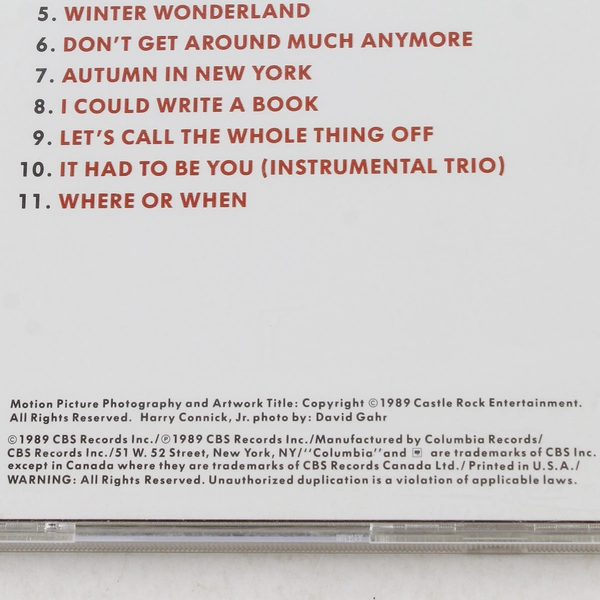 When Harry Met Sally CD - Harry Connick Jr. 1989 - Good Condition