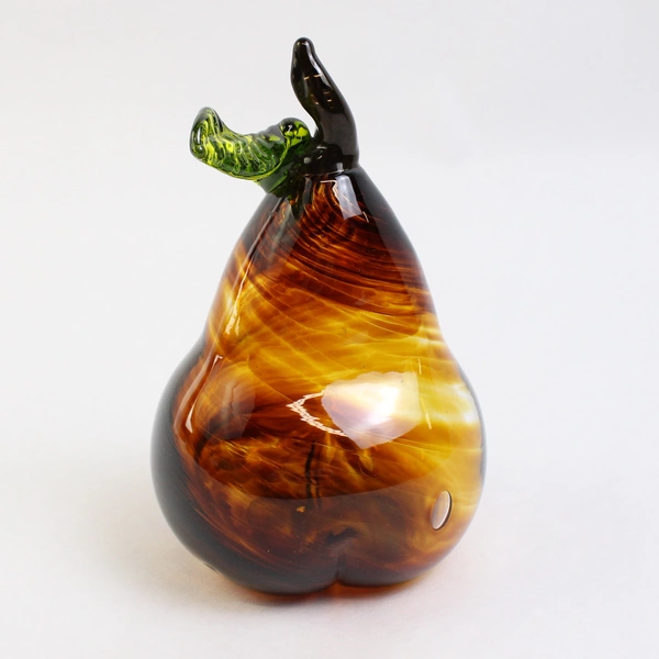 Glassometry Studios Handmade Hand Blown Glass Pear Hood River OR 5.5" Tall