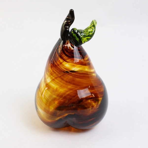 Glassometry Studios Handmade Hand Blown Glass Pear Hood River OR 5.5" Tall