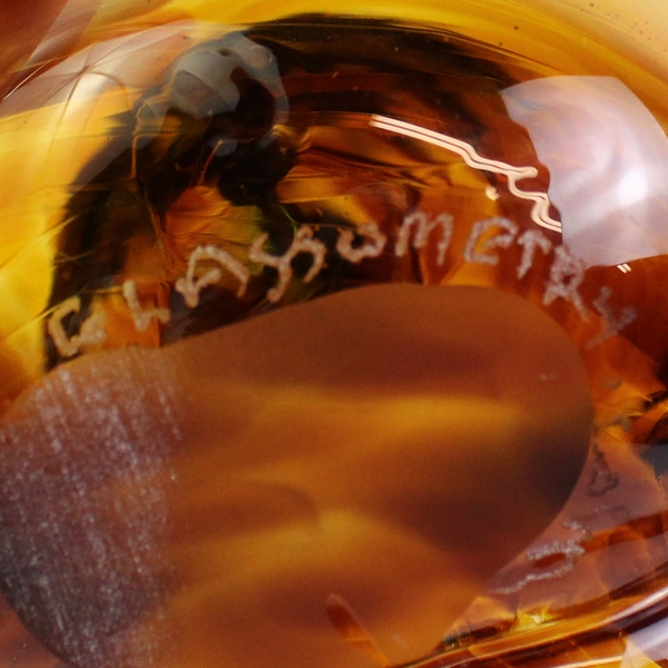 Glassometry Studios Handmade Hand Blown Glass Pear Hood River OR 5.5" Tall