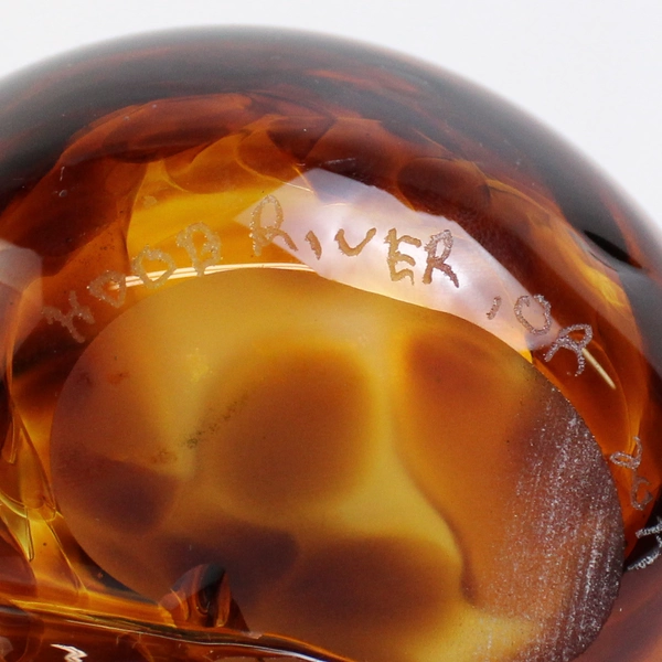 Glassometry Studios Handmade Hand Blown Glass Pear Hood River OR 5.5" Tall