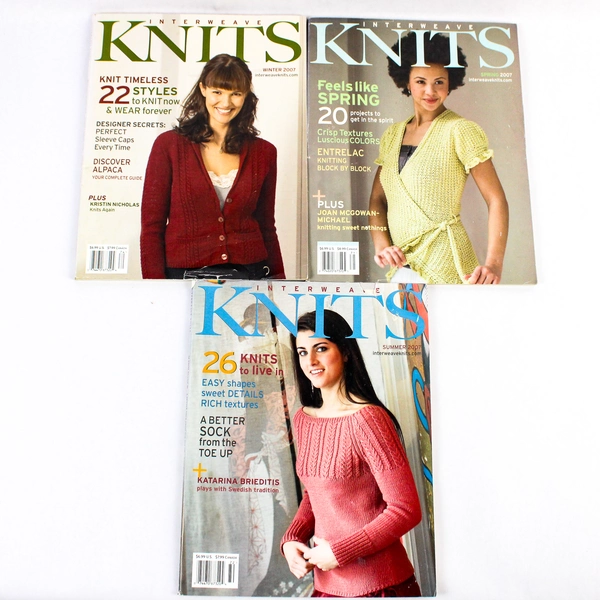 Lot Of 3 Interweave Knits Magazines 2007 Winter Spring Summer