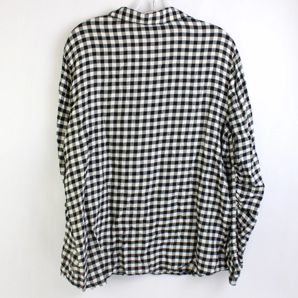 BeachLunchLonge Black and White Gingham Button-Up Women's Size XL