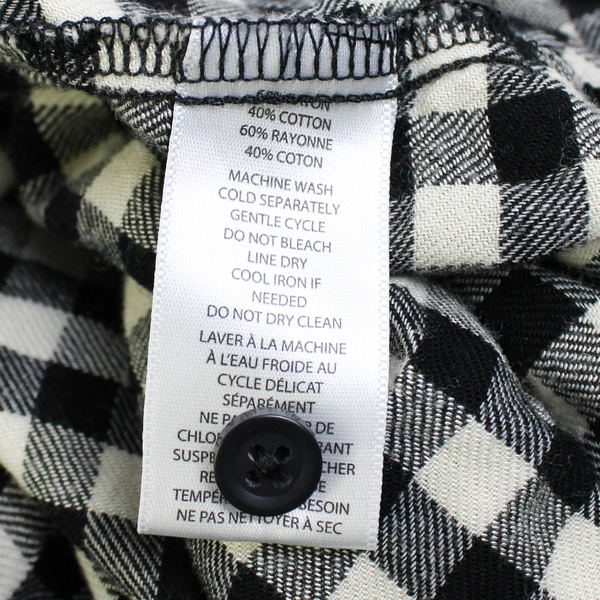 BeachLunchLonge Black and White Gingham Button-Up Women's Size XL