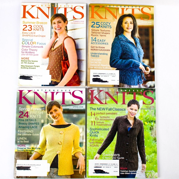 Lot Of 4 Interweave Knits Magazines 2008 Spring Summer Fall Winter