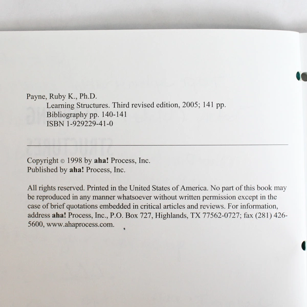 Learning Structures Modules 8-13 Workbook by Ruby K. Payne Paperback