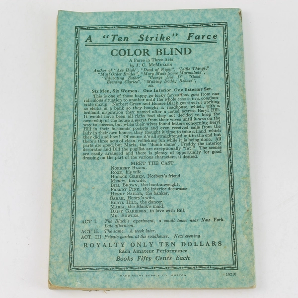 Six Rehearsal-less Entertainments Alice Williams Chaplin 1921