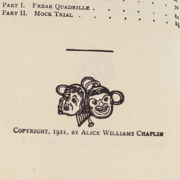 Six Rehearsal-less Entertainments Alice Williams Chaplin 1921
