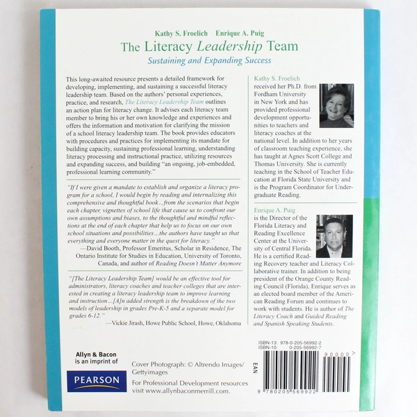 The Literacy Leadership Team by Froelich & Puig 2010 Pearson Paperback
