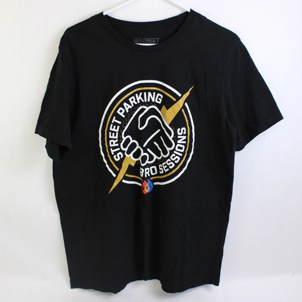 Street Parking Bro Sessions Always On Black Short Sleeve T-Shirt Men's Size L