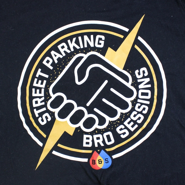 Street Parking Bro Sessions Always On Black Short Sleeve T-Shirt Men's Size L