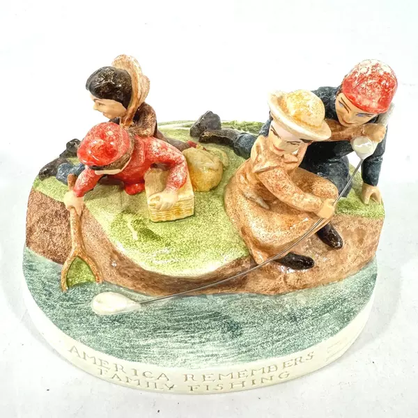 1982 Sebastian Miniature "America Remembers Family Fishing" Figurine 4" Tall