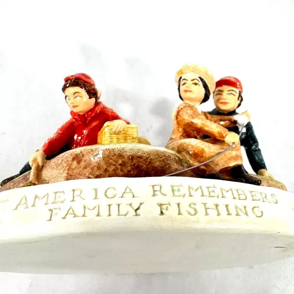 1982 Sebastian Miniature "America Remembers Family Fishing" Figurine 4" Tall