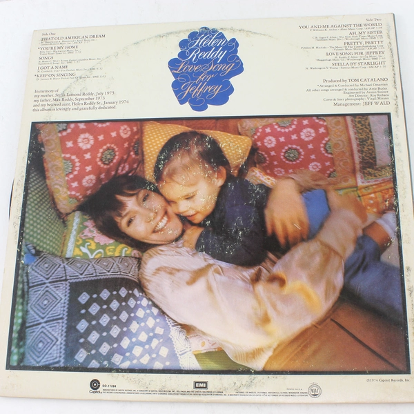 Helen Reddy Love Song For Jeffrey Vinyl LP 1974 Capitol Good Condition