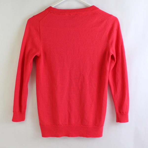 J. Crew Bright Red Long-Sleeved Knit Top Women's Size Small