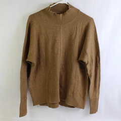 Banana Republic Solid Brown Long-Sleeved Sweater Women's Size Large