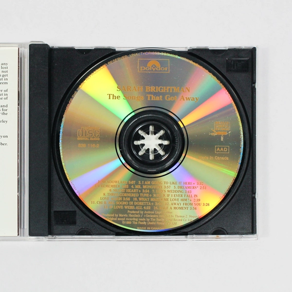 The Songs That Got Away CD by Sarah Brightman 1989 Decca Broadway Good Condition