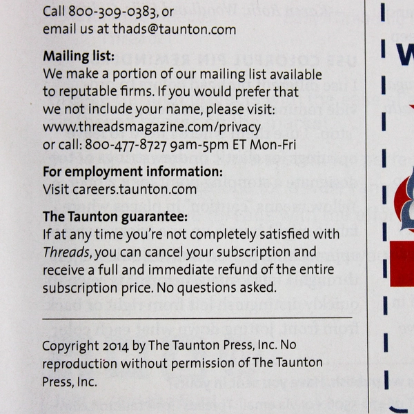 Threads Magazine For People Who Love to Sew September 2014