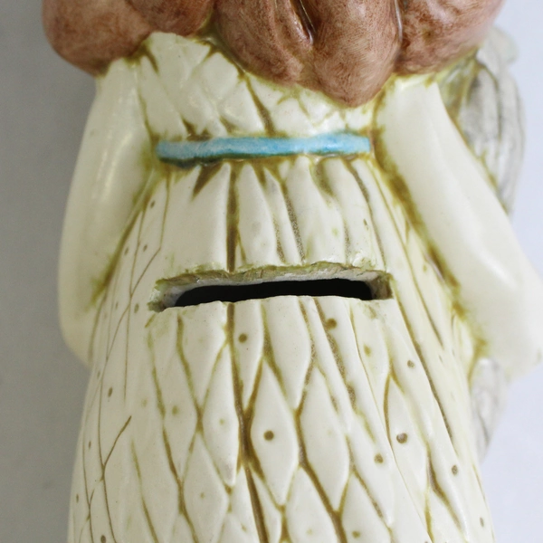 Vintage Holland Mold Bank Painted Girl Holding A Puppy Figurine