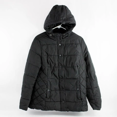 St. John's Bay Black Hooded Puffer Jacket Women's Size Large