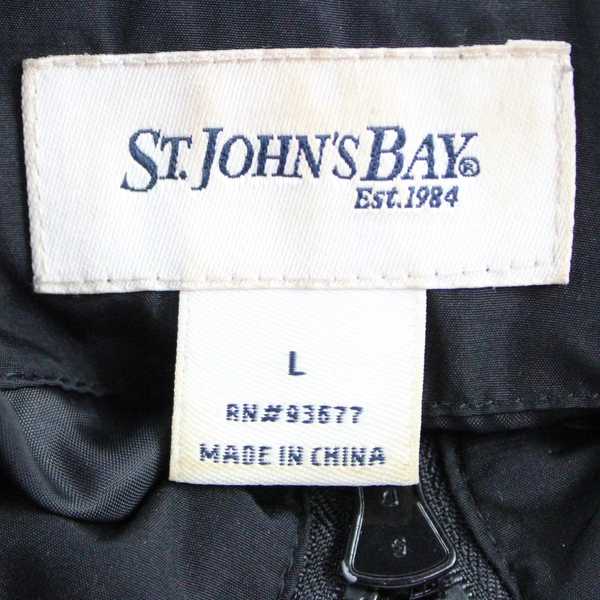 St. John's Bay Black Hooded Puffer Jacket Women's Size Large