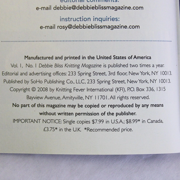 Vogue Knitting Presents Debbie Bliss Knitting Premiere Issue Fall/Winter 2008