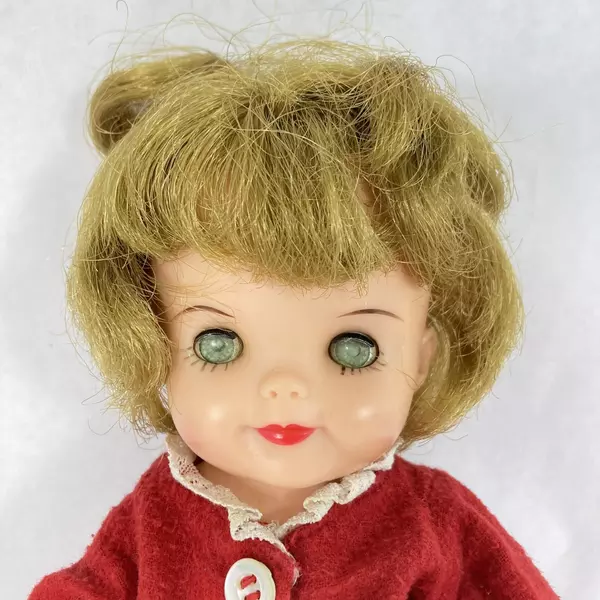Vtg Effanbee Elite Vinyl Doll 10.5 Inch Strawberry Blonde Gray Open Close Eyes