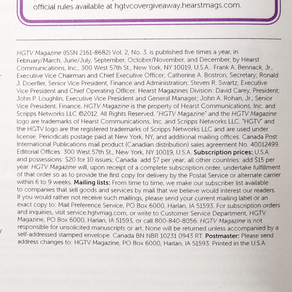 HGTV Magazine September 2012 Issue Featuring Quick Makeovers Curb Appeal Ideas