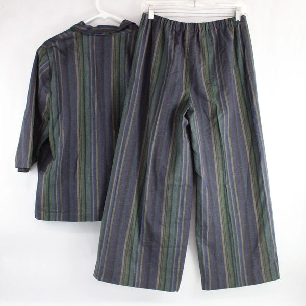 Handmade Multicolor Striped 2-Piece Suit Women's Size Medium DIY Costume