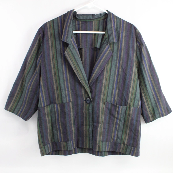 Handmade Multicolor Striped 2-Piece Suit Women's Size Medium DIY Costume