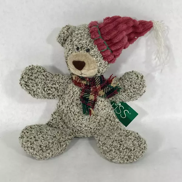 Retired Russ Plush Christmas Sampler Teddy Bear Cordy Tan 9 Inch