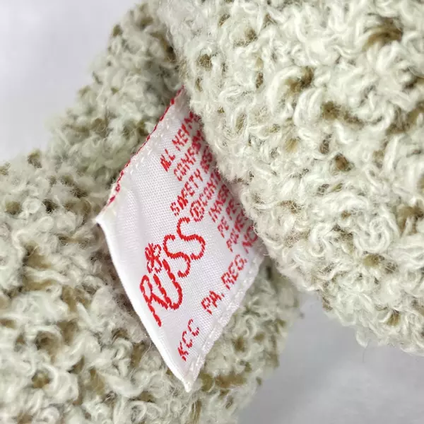 Retired Russ Plush Christmas Sampler Teddy Bear Cordy Tan 9 Inch