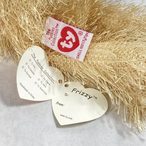 2002 Ty Punkies Collection Frizzy Beige Bear With Hang Tag