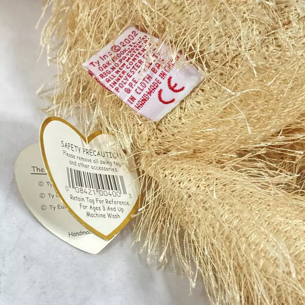 2002 Ty Punkies Collection Frizzy Beige Bear With Hang Tag