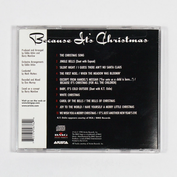 Barry Manilow Because It's Christmas CD 1990 BMG Holiday Pop Music Good