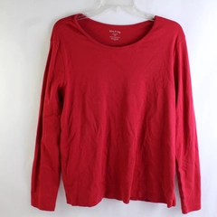 White Stag Solid Red Long-Sleeved Cotton Shirt Women's Size XXL