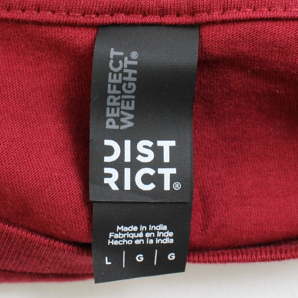 District McMinnville Wine + Fine Classic Les Schwab Red T-Shirt Size L