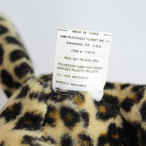 1998 Peaceables Savanna Leopard Kenya Stuffed Animal Toy With Original Tag