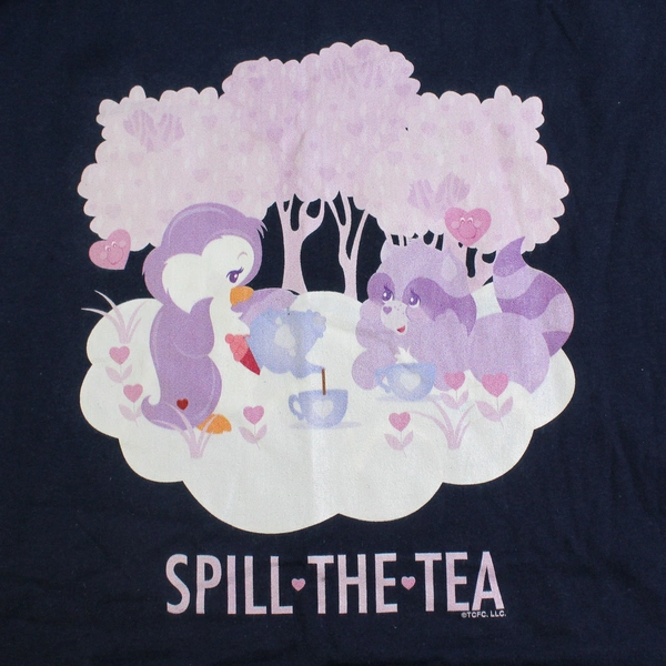 Anvil Care Bear Cousins 'Spill The Tea' Blue Short Sleeve Cotton T-Shirt Size XL