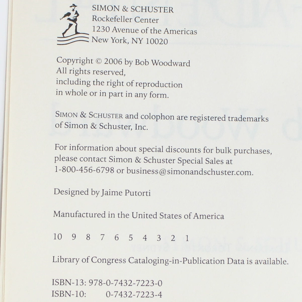 State of Denial Bush at War Part III by Bob Woodward 2006 HC DJ First Edition