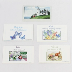 Lot of 5 Christian Religious Text Illustrated Folding Postcards